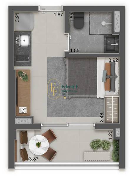 Apartamento, 1 quarto, 25 m² - Foto 1