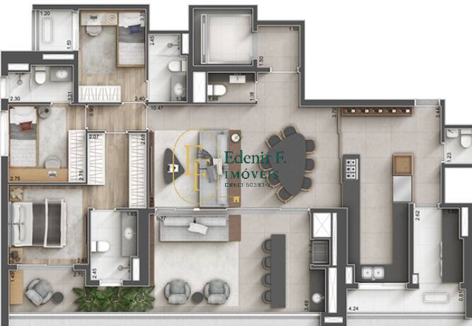 Apartamento, 3 quartos, 157 m² - Foto 1
